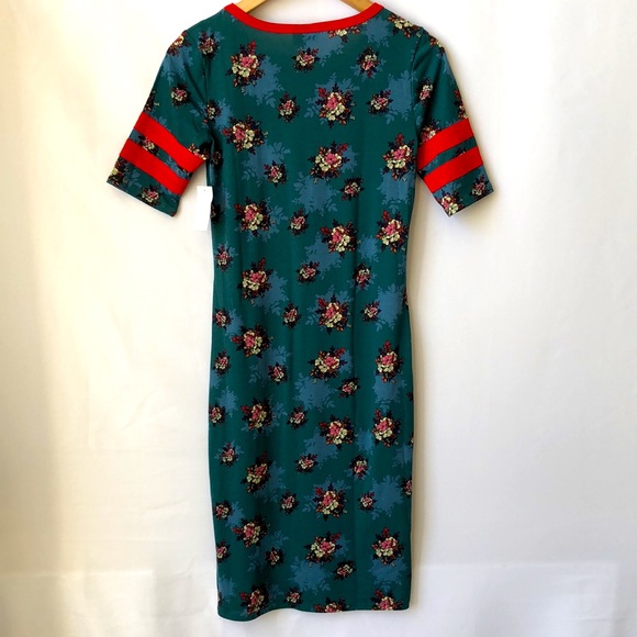LulaRoe Dress XS Green Floral - Picture 2 of 4